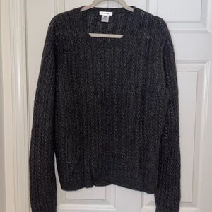 Ativa Charcoal Cable Knit Crewneck Sweater